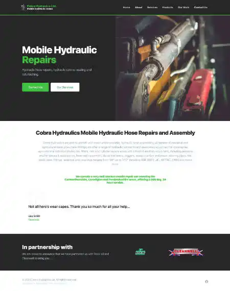 Website Design - Cobra Hydraulics