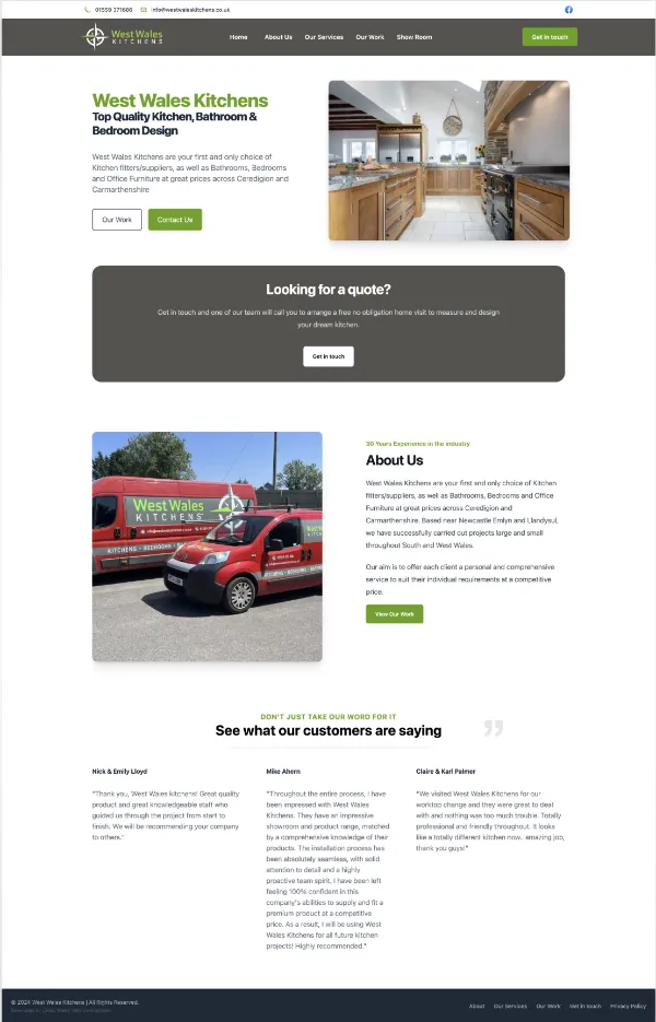 Website Design - West Wales Kitchens